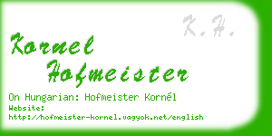 kornel hofmeister business card